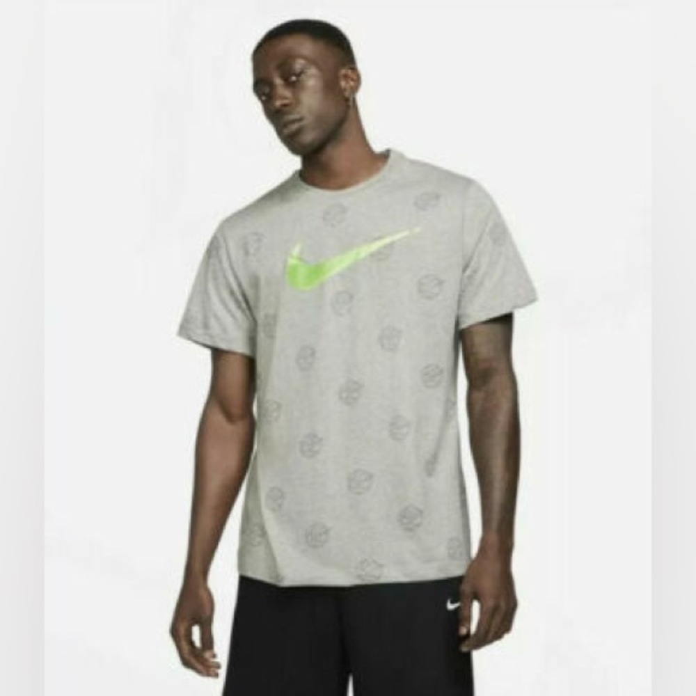 NIKE GRAY ALL OVER BASKETBALL PRINT TEE